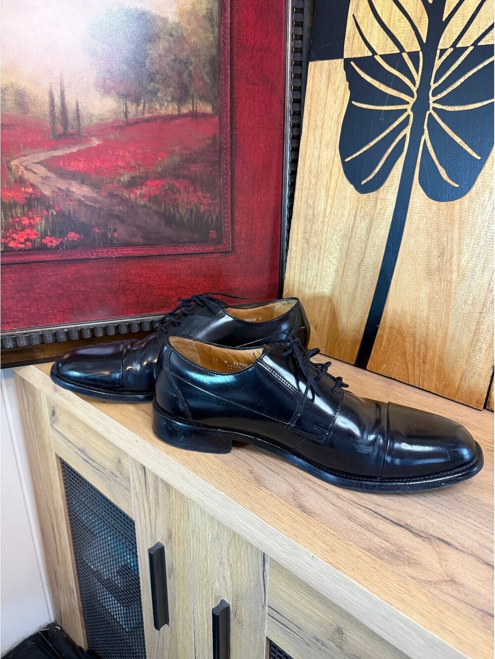 Bostonian Men's Black Leather Oxford Dress Shoes Size 12M